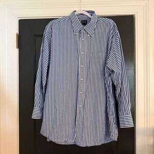 Jos A Banks Blue Striped Button Down Shirt